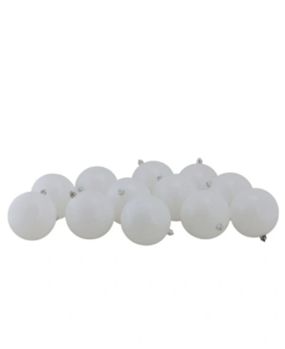 Northlight 12 Count Winter Shatterproof Shiny Christmas Ball Ornaments In White