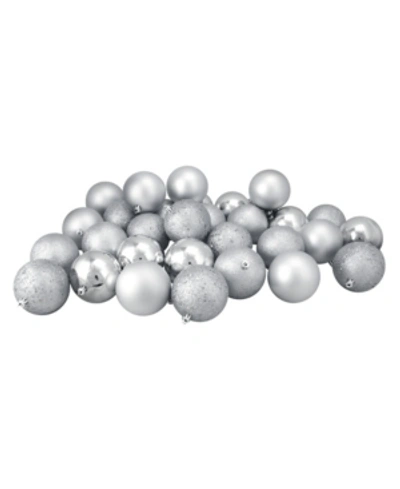Northlight 32 Count Splendour Shatterproof 4-finish Christmas Ball Ornaments In Silver
