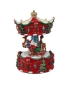 NORTHLIGHT ANIMATED MUSICAL SANTA AND REINDEER CAROUSEL CHRISTMAS TABLE TOP DECOR