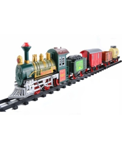 Northlight 16-piece Battery Operated Lighted And Animated Continental Express Train Set With Sound In Red