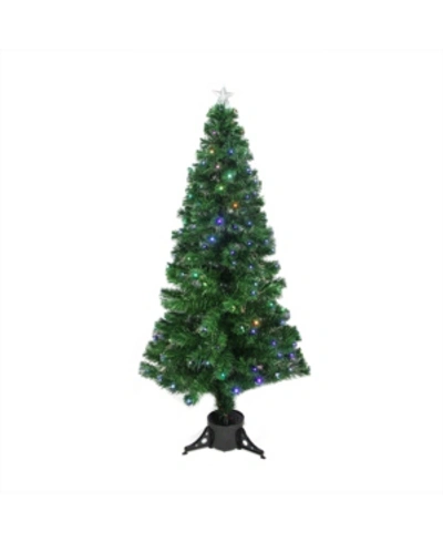 Northlight 6' Pre-lit Led Color Changing Fiber Optic Christmas Tree With Star Tree Topper In Green