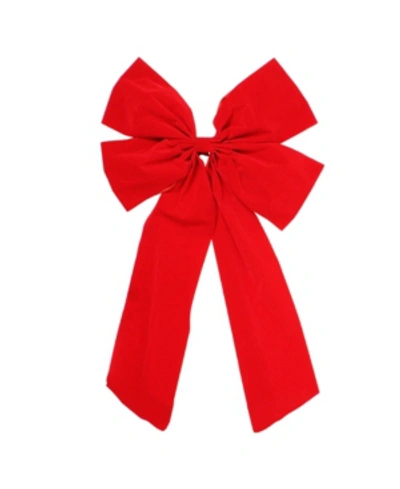 Northlight 4-loop Velveteen Christmas Bow Decoration In Red