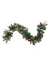 NORTHLIGHT 6' GREEN FOLIAGE AND ASSORTED COPPER ORNAMENTS GARLAND