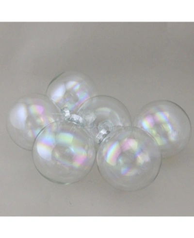Northlight 6-piece Iridescent Ball Christmas Ornament Set 3.25" 80mm In White