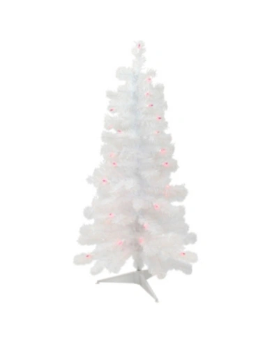 Northlight 3' Pre-lit White Iridescent Pine Slim Artificial Christmas Tree