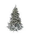 NORTHLIGHT 6.5' PRE-LIT FLOCKED NATURAL EMERALD ARTIFICIAL CHRISTMAS TREE