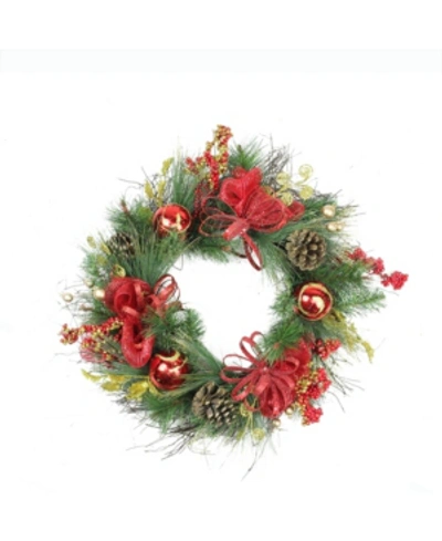 Northlight 26" Red Ornament And Berry Gold Glittered Artificial Christmas Wreath