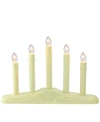 NORTHLIGHT 5-LIGHT CHRISTMAS CANDOLIER WITH CANDLES ON HOLLY BERRY AND BELL BASE CANDLE LAMP