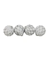 Northlight 4ct White And Gray Diamond Pattern Christmas Glass Ball Ornaments 4" 100mm In White
