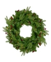 NORTHLIGHT PRE-LIT MIXED WINTER BERRY PINE ARTIFICIAL CHRISTMAS WREATH-CLEAR LIGHTS