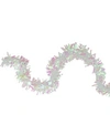 Northlight 50' White Iridescent Wide Cut Christmas Tinsel Garland In White