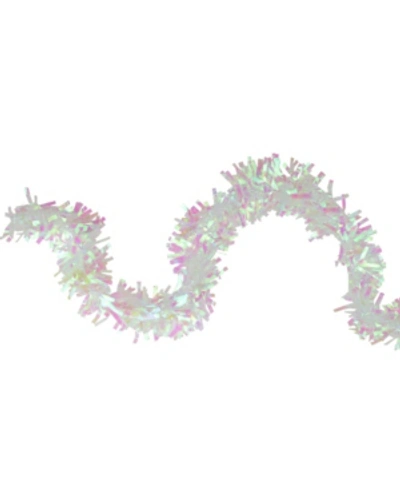 Northlight 50' White Iridescent Wide Cut Christmas Tinsel Garland