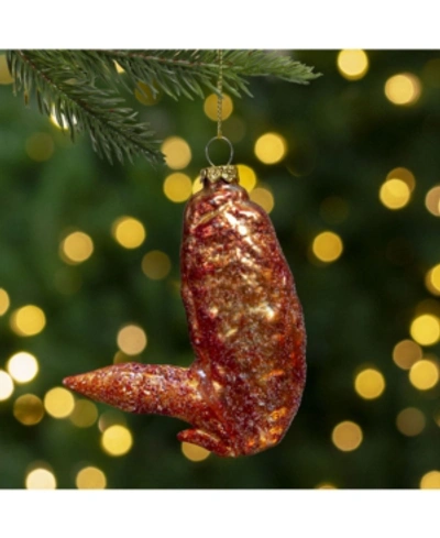Northlight Buffalo Chicken Wing Glass Christmas Ornament In Orange