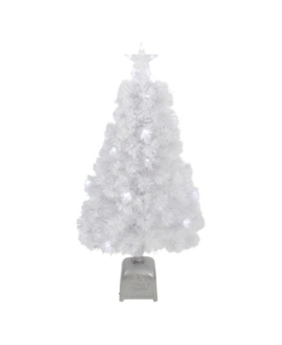 Northlight Pre-lit Led Colour Changing Fibre Optic Artificial Christmas Tree In White