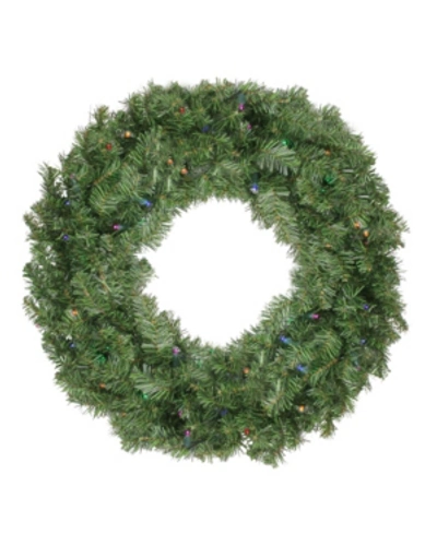 Northlight 24" Pre-lit Led Canadian Pine Artificial Christmas Wreath With Timer In Green