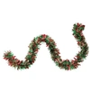 NORTHLIGHT 50' RED AND GREEN WIDE CUT CHRISTMAS TINSEL GARLAND