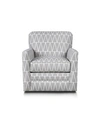 Rachael Ray Nolita Swivel Chair In Taupe White Geometric