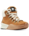 Sorel Out 'n About Iii Conquest Faux Shearling-lined Suede Ankle Boots In Camel Brown, Black