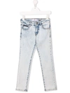 Philipp Plein Junior Iconic Plein Regular-fit Jeans In Blue