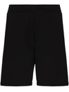 Alexander Mcqueen Black Jersey Bermuda Shorts With Side Logo In Black
