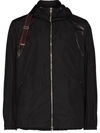 Alexander Mcqueen Harness Logo Tape Jacket In Black