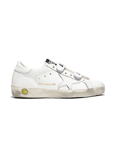 Golden Goose Kids' Old School Touch-strap Trainers In White
