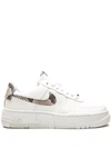 Nike Air Force 1 Pixel Sneakers In Off-white And Snake Print In White