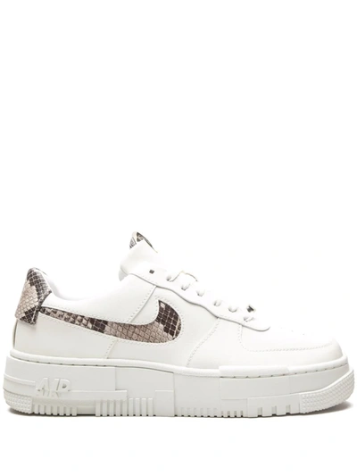 Nike Air Force 1 Pixel Sneakers In Off-white And Snake Print