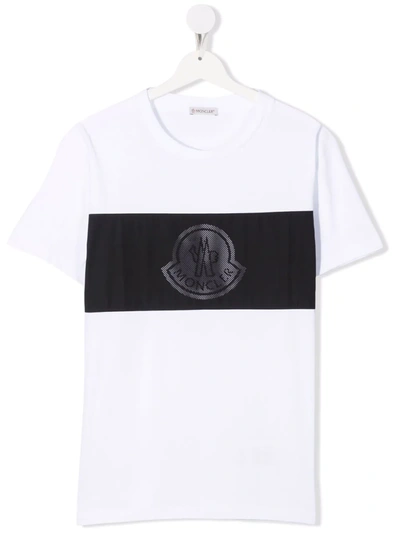 Moncler Kids' Logo-printed Cotton T-shirt In White