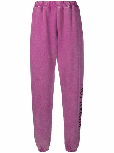Aries No Problemo Tie-dye Cotton Track Trousers In Violet