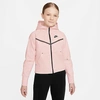Nike Kids'  Girls' Sportswear Tech Fleece Full-zip Hoodie In Pink Foam/heather/black