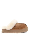 Ugg Biscuit Suede Disquette Slippers In Brown