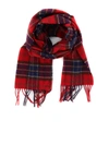 Barbour Tartan-print Fringed-trim Scarf In Red Tartan