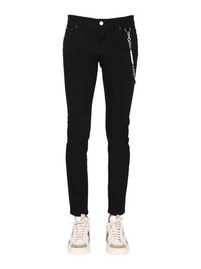Dolce & Gabbana Man Slim-fit Wool-blend Piqué Pants In Black