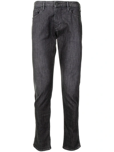 Emporio Armani High Waist Slim Fit Jeans In Grau
