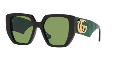Gucci Gg0956s 001 Oversized Square Sunglasses In Green