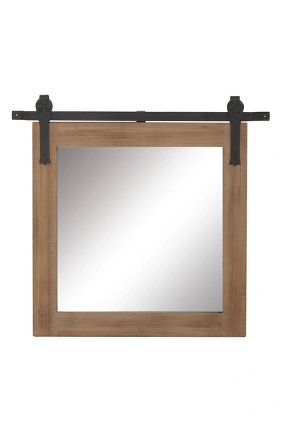 Willow Row Wood & Metal Wall Mirror In Brown
