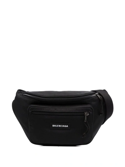 Balenciaga Logo-patch Belt Bag In Black