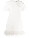Likely Marullo Feather Trim Shift Dress In White