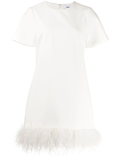 Likely Marullo Feather Trim Shift Dress In White