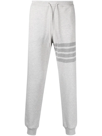 Thom Browne Grey 4-bar Stripe Cotton Track Trousers In Light Grey