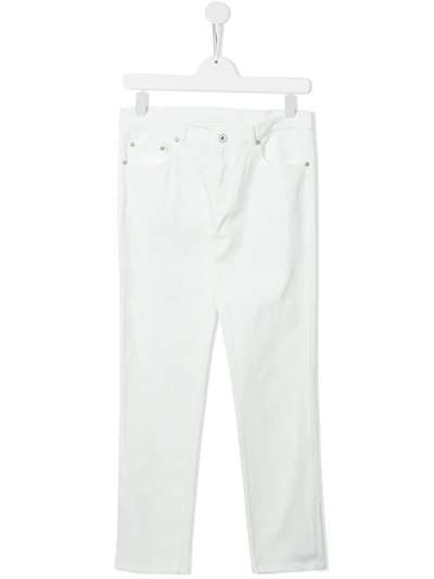 Moncler Teen Stripe Detail Jeans In White