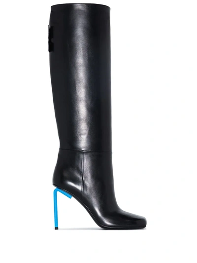 Off-white Allen Embossed Knee Boots In Schwarz