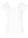 COMME DES GARCONS GIRL EMBROIDERED FRONT BIB BLOUSE