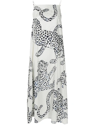 Desmond & Dempsey Leopard-print Cotton Nightdress In White