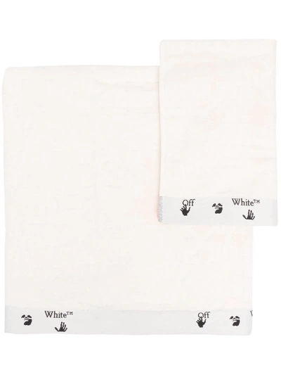 Off-white Two-piece Towel Set In Nude