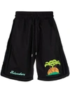 Just Don Island Print Shorts In Schwarz