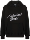 JUST DON AUTHORIZED DEALER SLOGAN-PRINT COTTON HOODIE