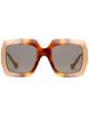 Gucci Chain-embellished Oversized Square Sunglasses In Braun