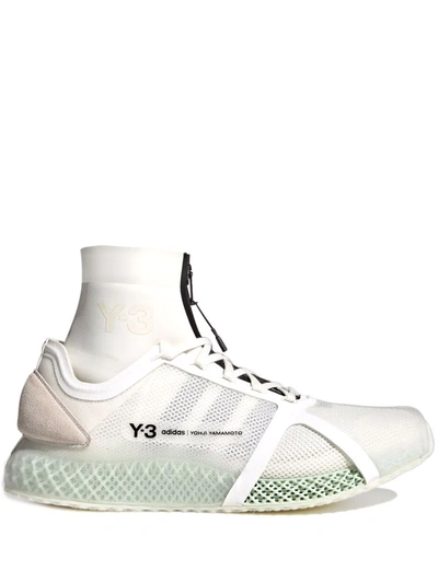 Y-3 Runner 4d Convertible Suede-trimmed Scuba And Mesh Trainers In White